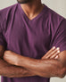 Men's Premium Slub V-Neck Tee - Italian Plum
